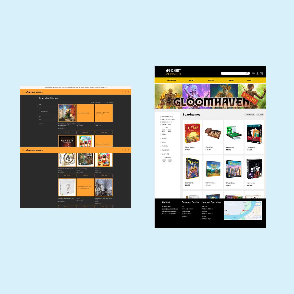 hobby monarch store page